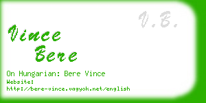 vince bere business card